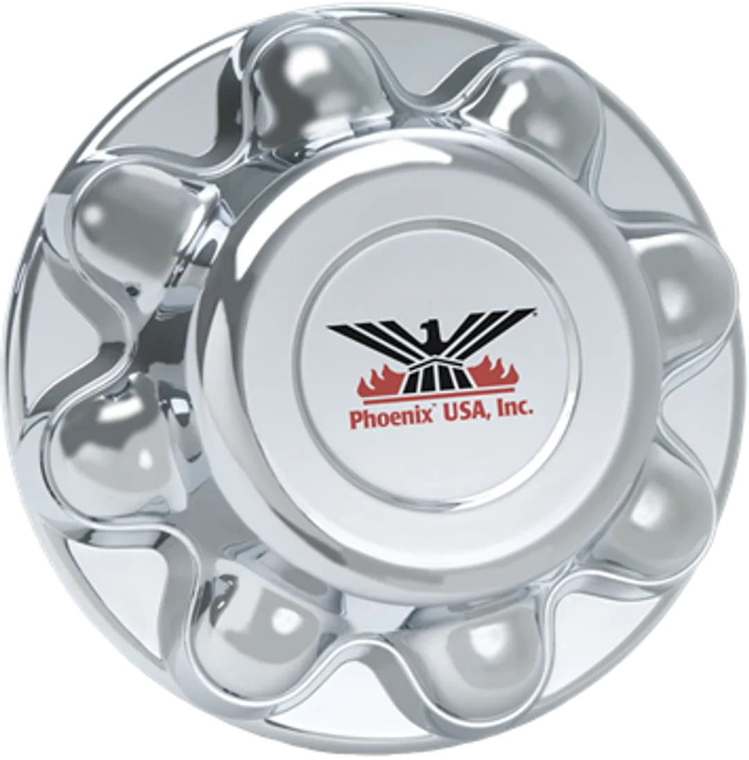 QT865CHN – PHOENIX USA Wheel Center Cap, Fits 8 Lug Wheels 6-1/2 Inch Diameter Closed Style Chrome Plated ABS Plastic...